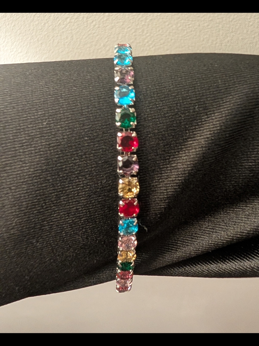 ๐ 2 (Two) - 7" Multicolor Rainbow Glass Crystal Tennis Bracelets ๐ - Picture 8 of 16